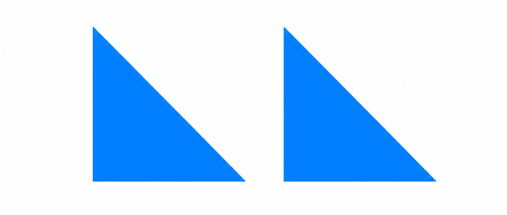 two right triangles facing the same direction